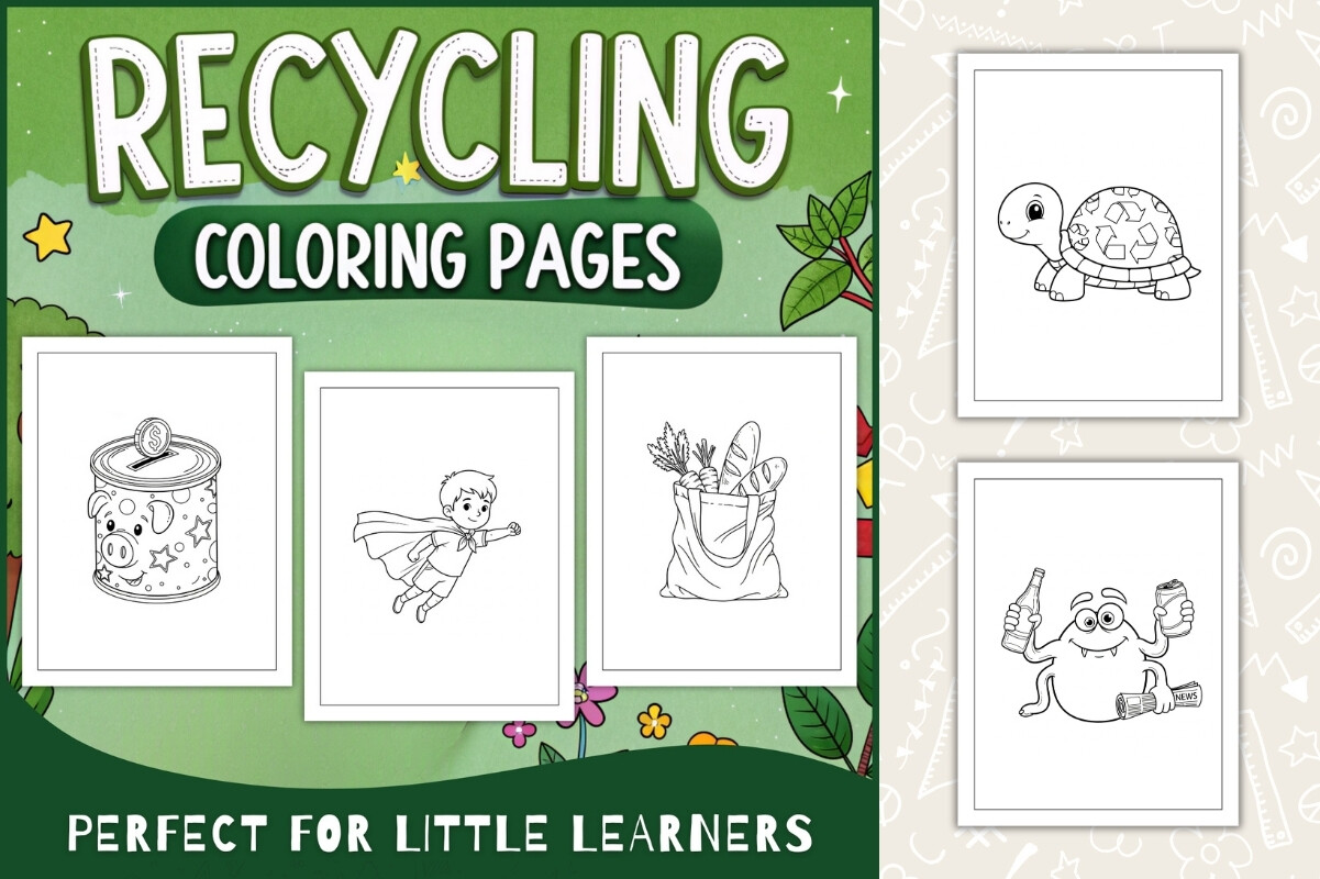 Recycling Coloring Pages for Kids