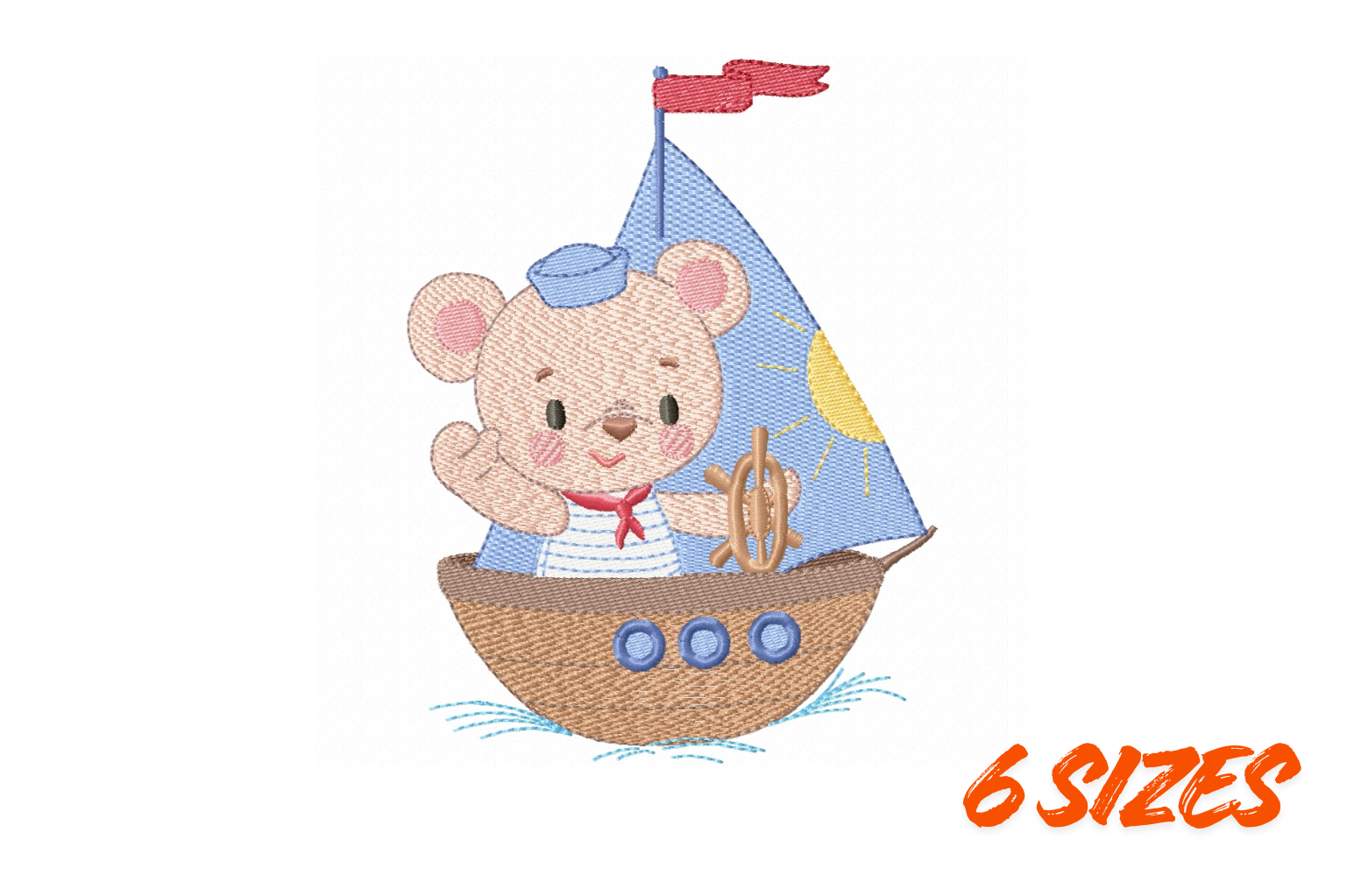Sailor Teddy Bear Embroidery Design Kit