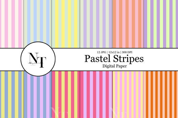 Soft Pastel Stripes Digital Paper