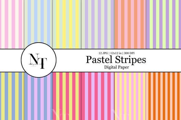 Soft Pastel Stripes Digital Paper
