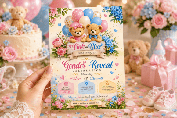 Team Pink or Team Blue Canva Template