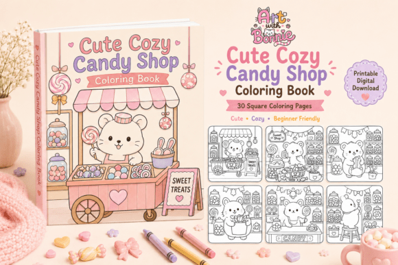 Tittle Cute Cozy Candy Shop Coloring