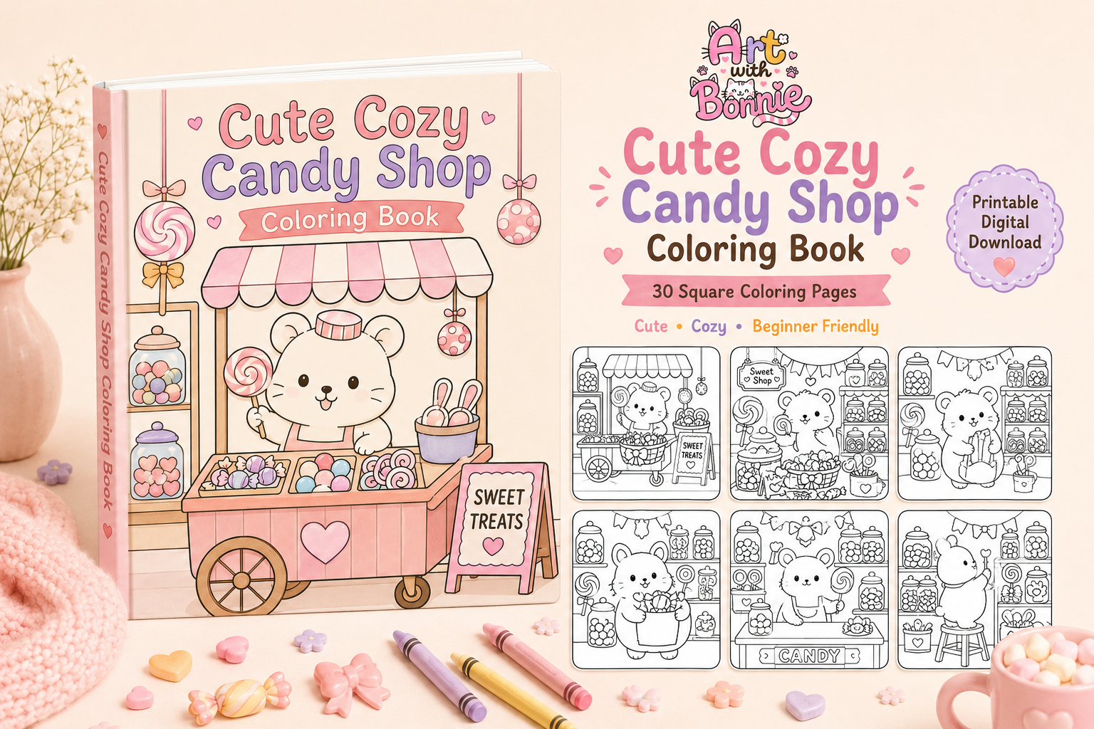 Tittle Cute Cozy Candy Shop Coloring