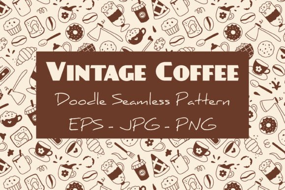 Vintage Coffee Doodle Seamless Pattern