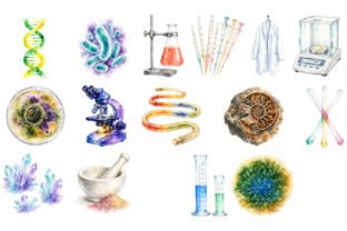 Watercolor Science Lab Clipart Bundle Graphic by Aspect_Studio ...