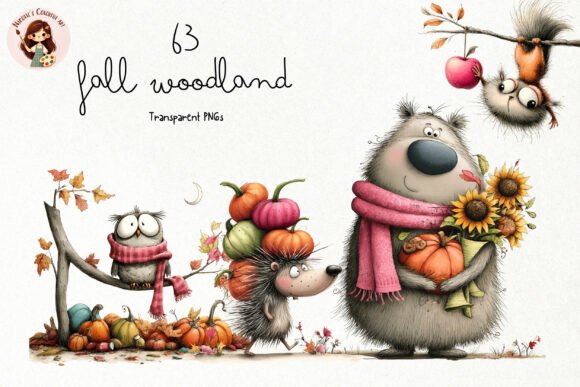 Whimsical Woodland Fall PNG Clipart