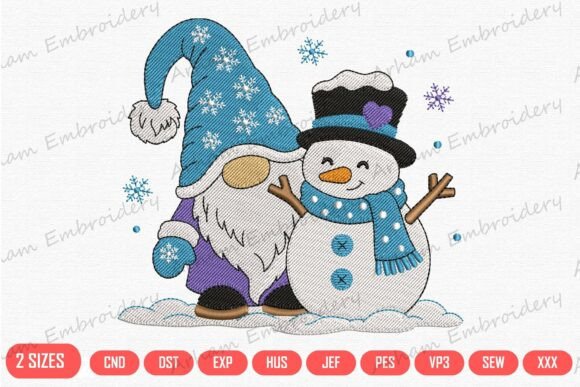Winter Gnome with Snowman