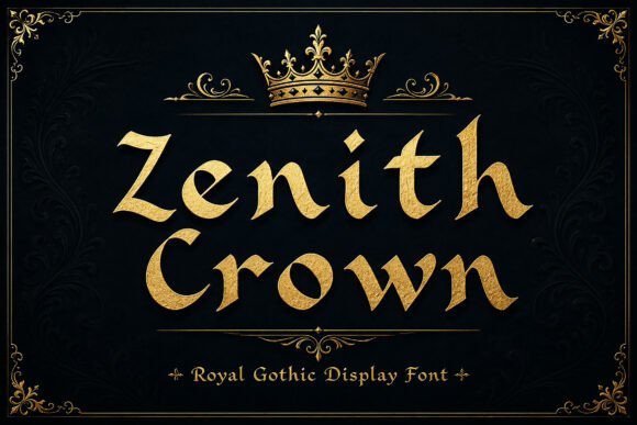 Preview specimen of Zenith Crown blackletter font
