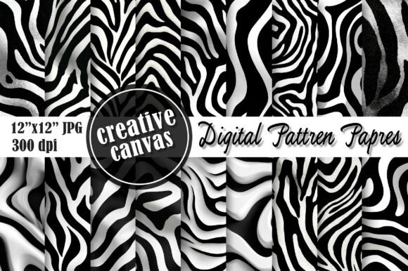 Black White Zebra Seamless Pattern