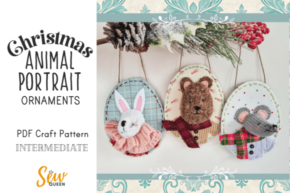 Christmas Animal Portrait Ornaments