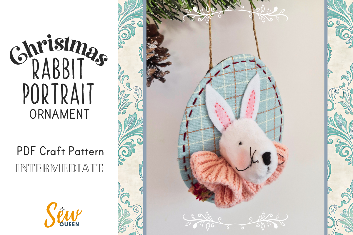 Christmas Rabbit Portrait Ornament