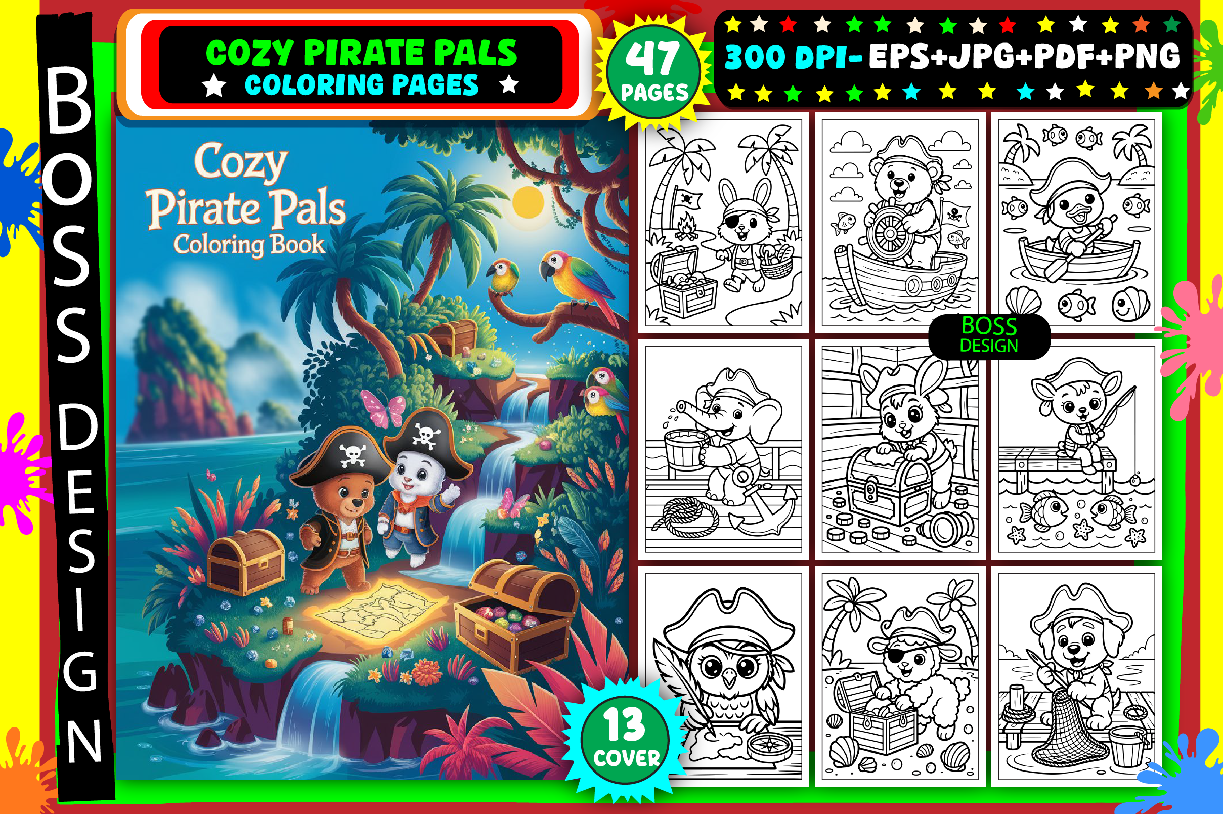 Cozy Pirate Pals Coloring Pages for Kids