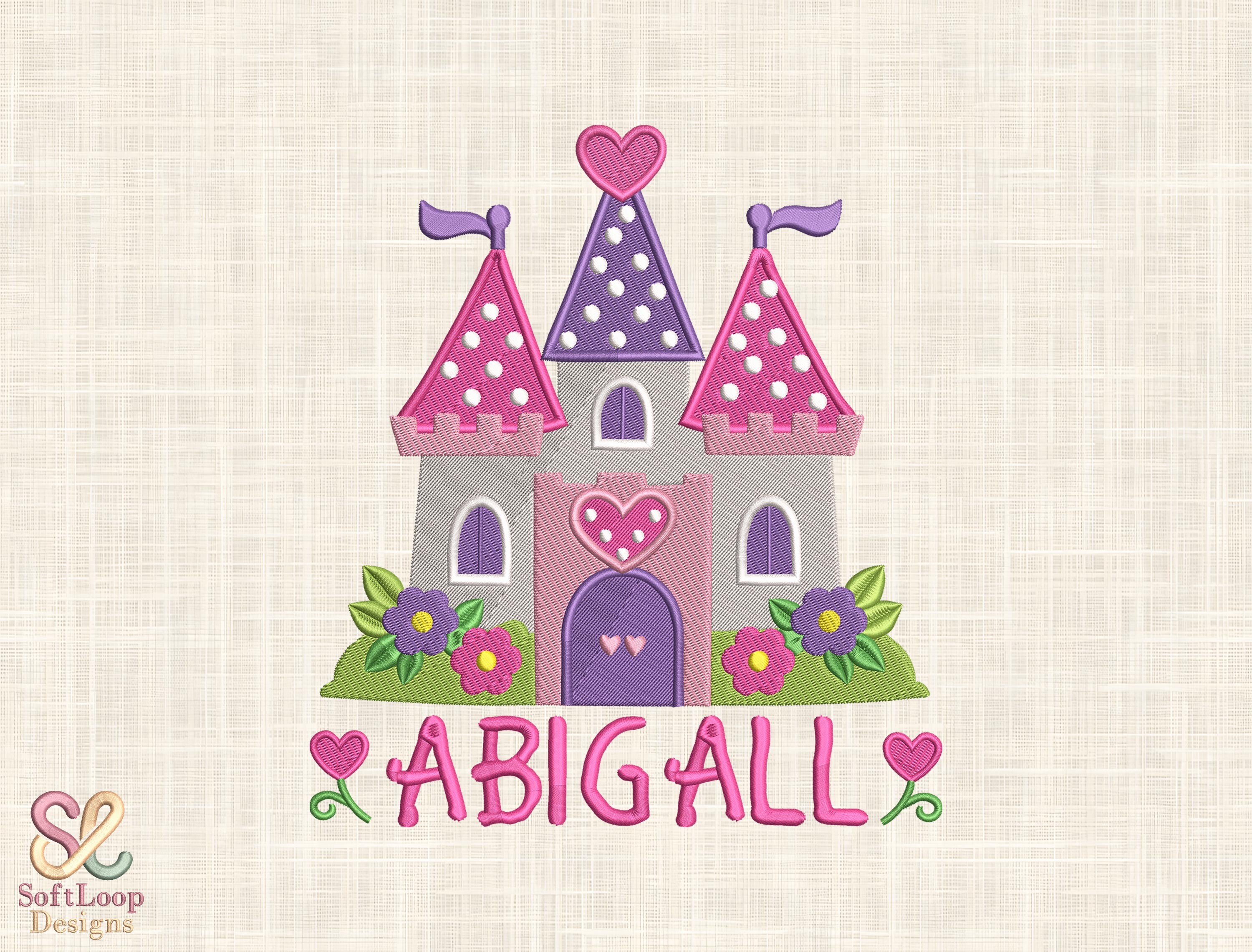 Custom Princess Castle Embroidery Design