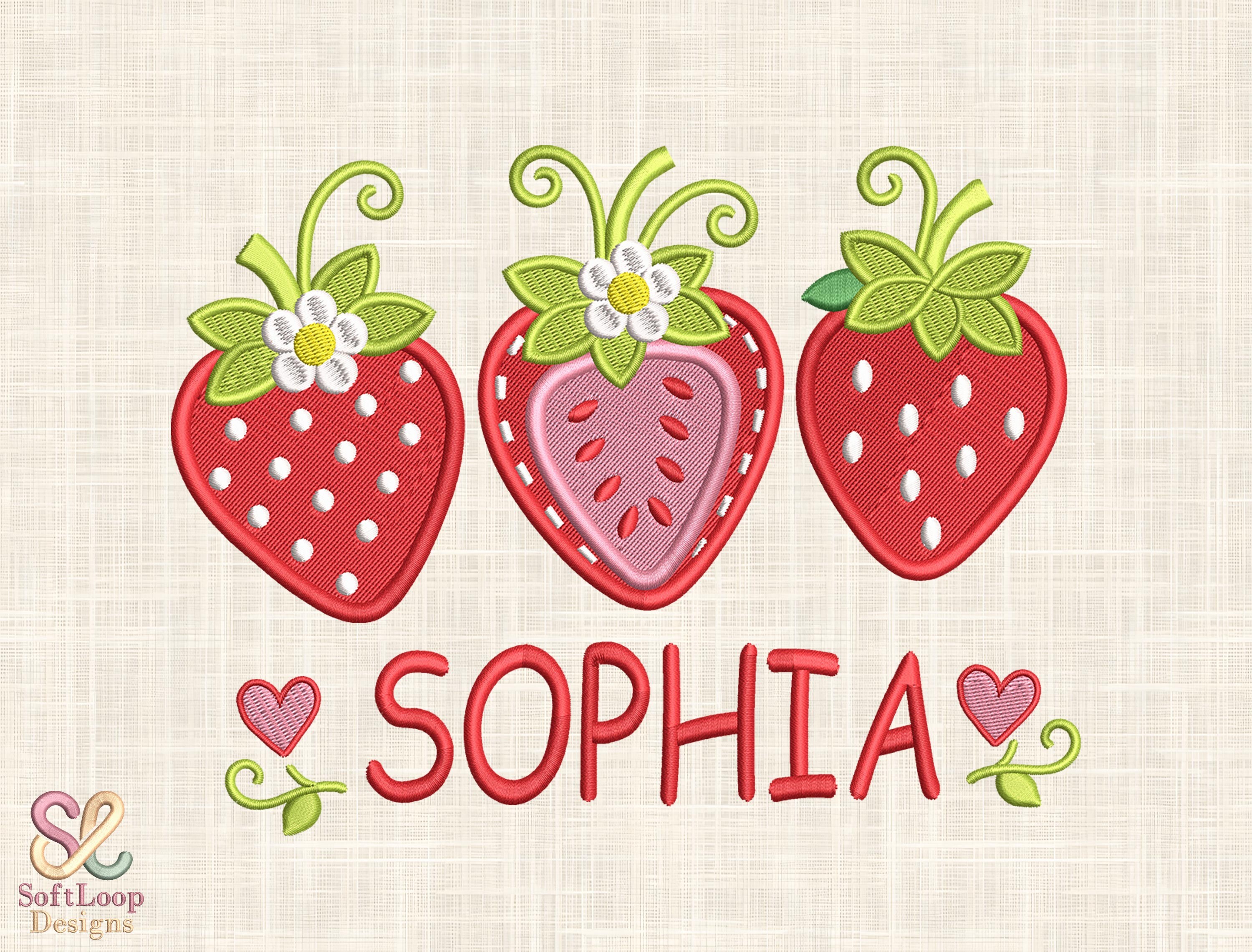 Custom Strawberry Trio Embroidery Design