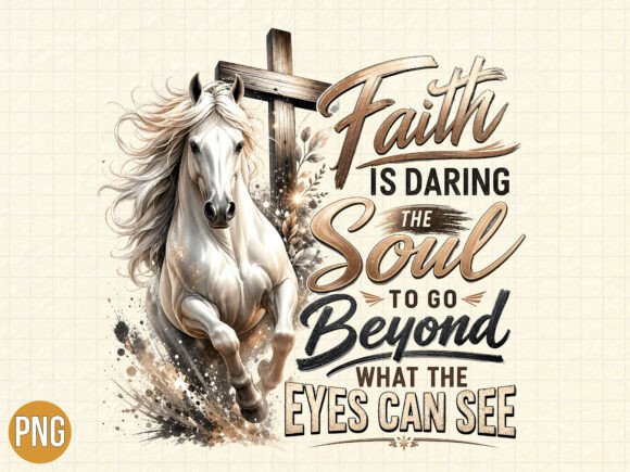 Faith Horse Cross Christian PNG T-Shirt
