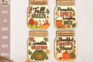 Fall Mason Jar Sign SVG Bundle · Creative Fabrica