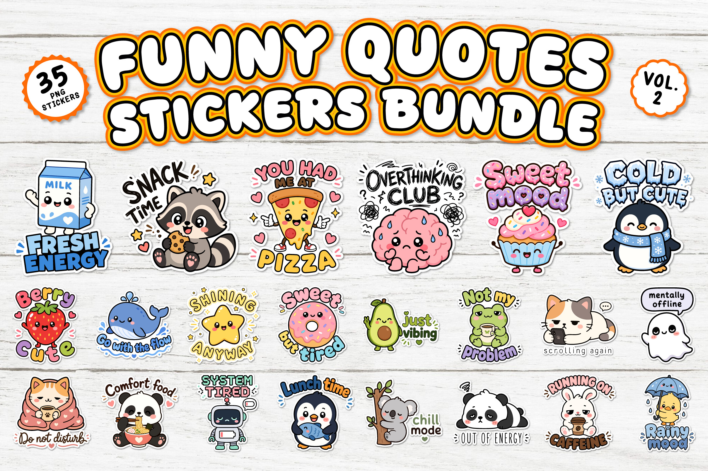 Funny Quotes Stickers Bundle Vol. 2