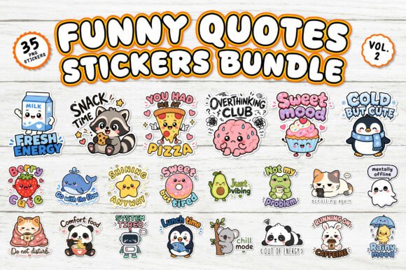 Funny Quotes Stickers Bundle Vol. 2