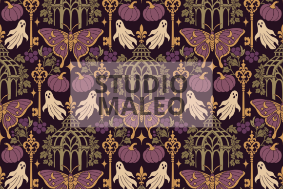 Gothic Halloween Whimsigoth Seamless Mot