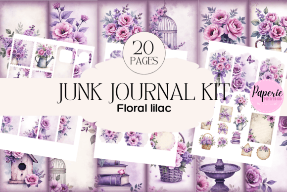 Lilac Floral Junk Journal Kit