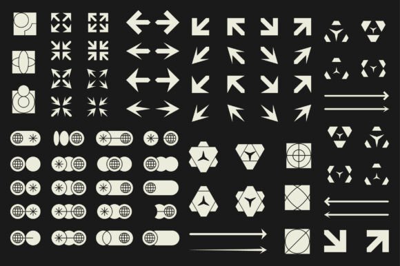 Set of Abstract Shape Element Futuristic