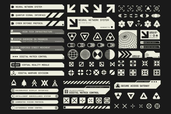 Set of Abstract Shape Element Futuristic