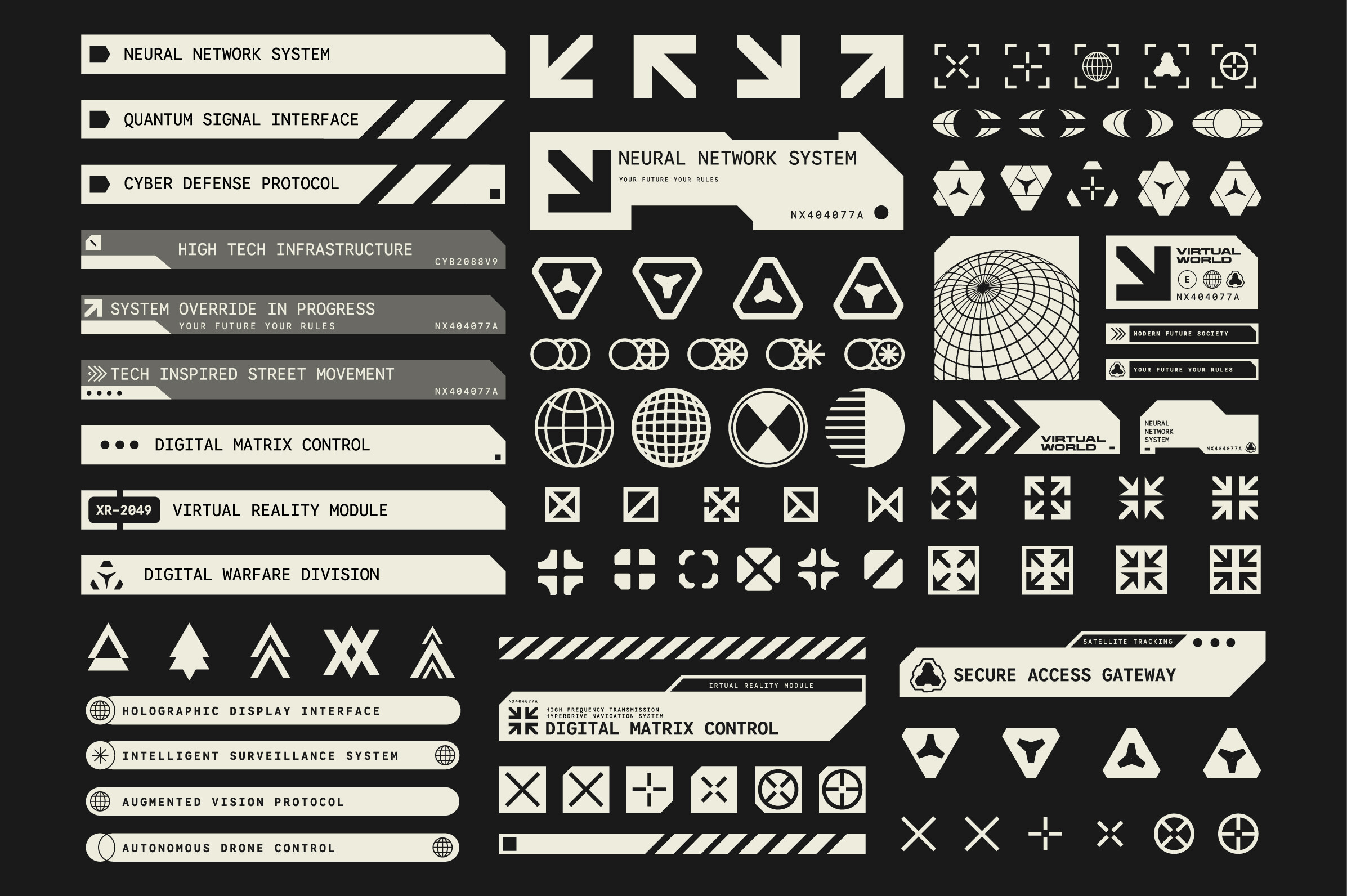 Set of Abstract Shape Element Futuristic