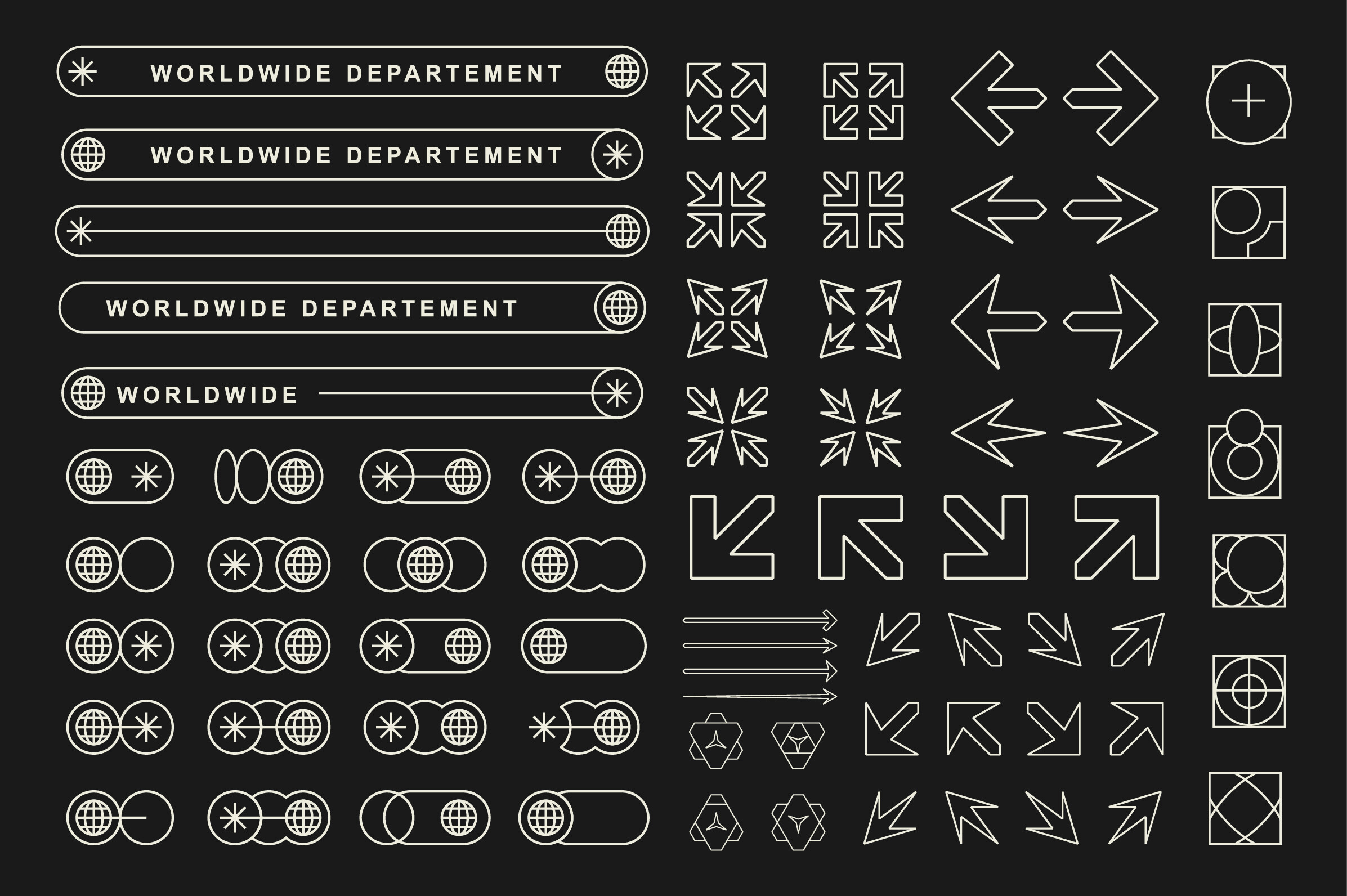 Set of Micrographic Element Futuristic