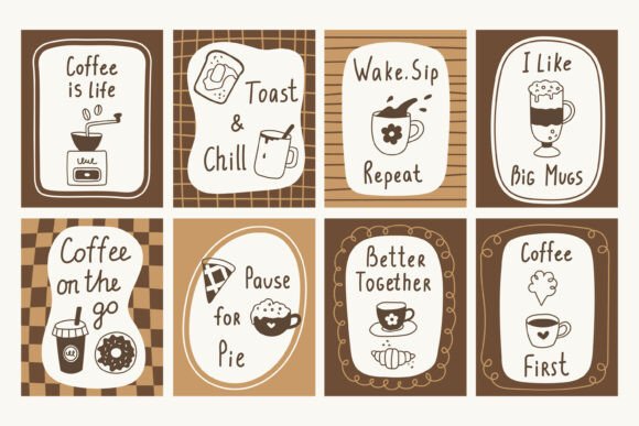 Vintage Coffee Quotes Posters Set