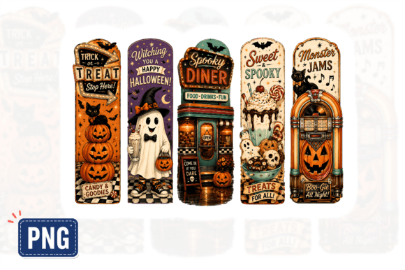 Vintage Halloween Bookmark PNG