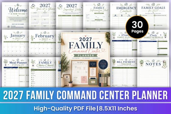 2027 Family Command Center Planner Kdp