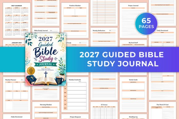 2027 Guided Bible Study Journal KDP