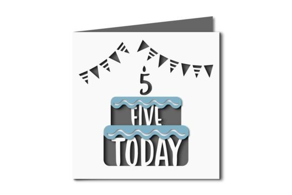 5 Today Birthday Cake Cutout Square Card