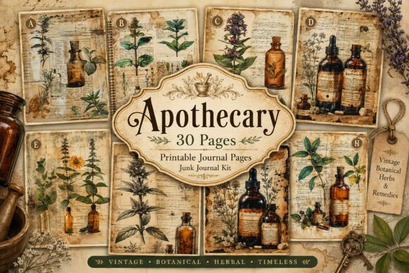 Antique Herbal Printable Pages