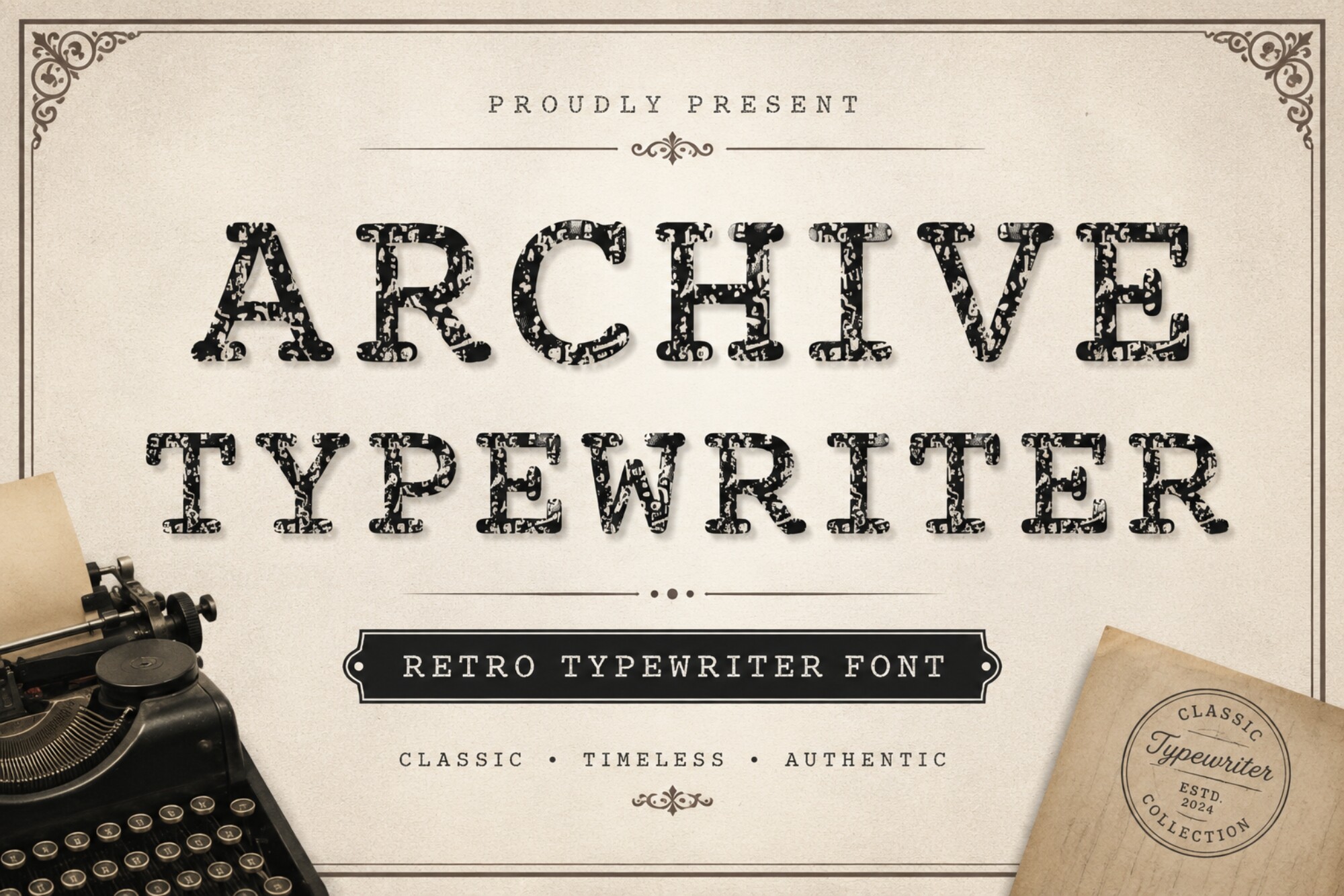 Archive Typewriter preview: stored records look