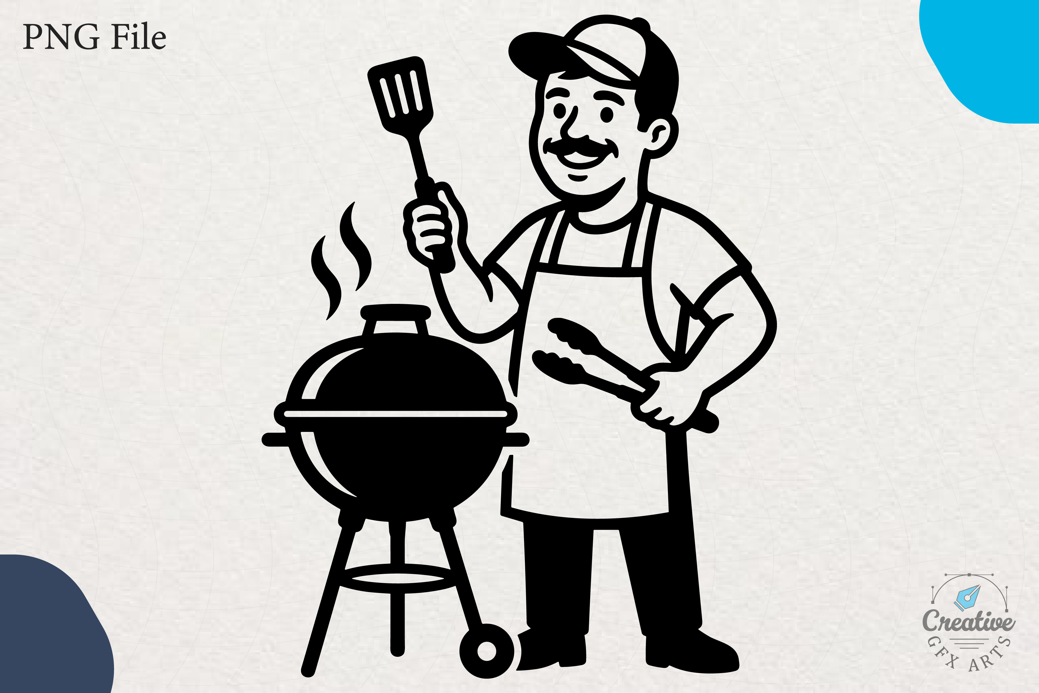 BBQ Chef Silhouette Clipart PNG