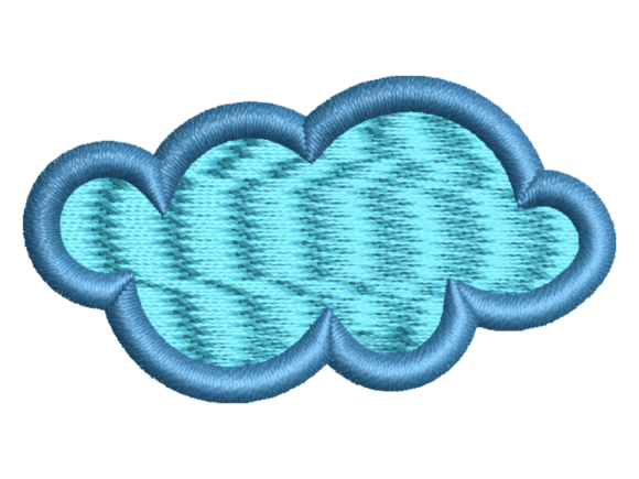Blue Nursery Cloud Embroidery