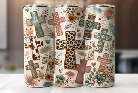 Christian Faith Cross 20 Oz Tumbler Wrap Graphic Tumbler Wraps By Begum Creation