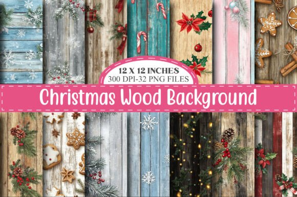 Christmas Wood Seamless Digital Paper