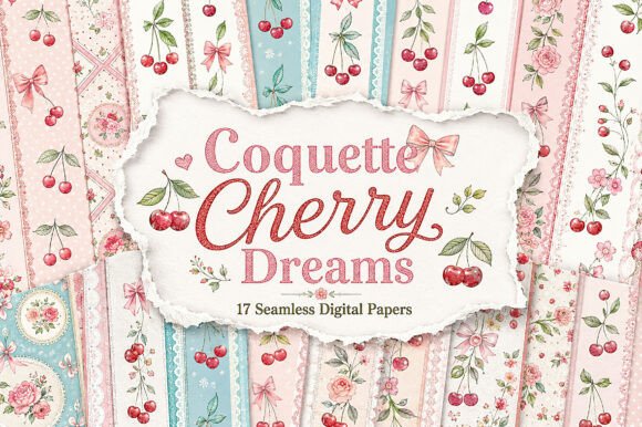 Coquette Cherry Dreams – Digital Papers