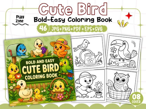 Cute Bird Coloring Pages for Kids