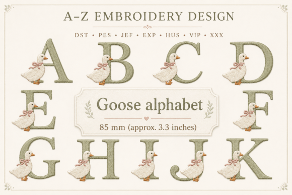 Full Goose Alphabet Embroidery Design