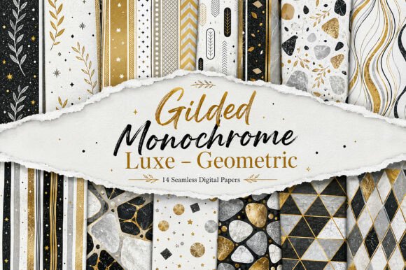Gilded Monochrome Luxe – Geometric