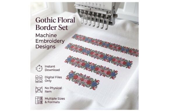 Gothic Rose Floral Border