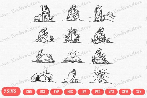 Jesus Christian Line Art