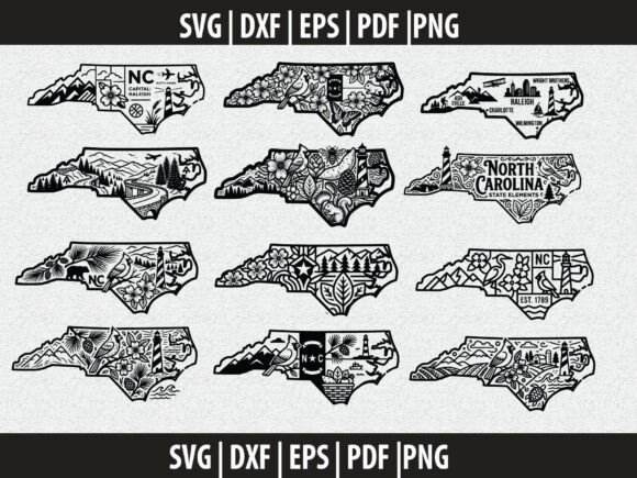North Carolina State SVG Cut File Bundle