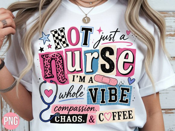 Nurse Vibe Chaos Coffee PNG T-Shirt