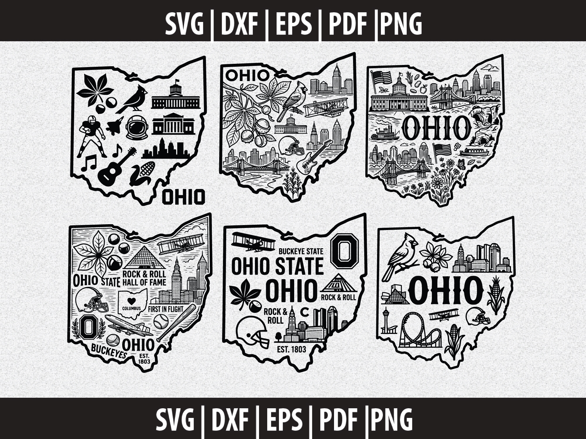 Ohio State SVG Cut File Bundle