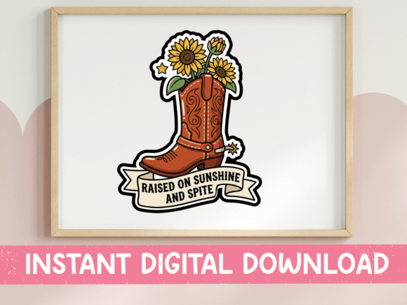 Raised on Sunshine and Spite Boot Afbeelding T-shirt Designs Door October Second