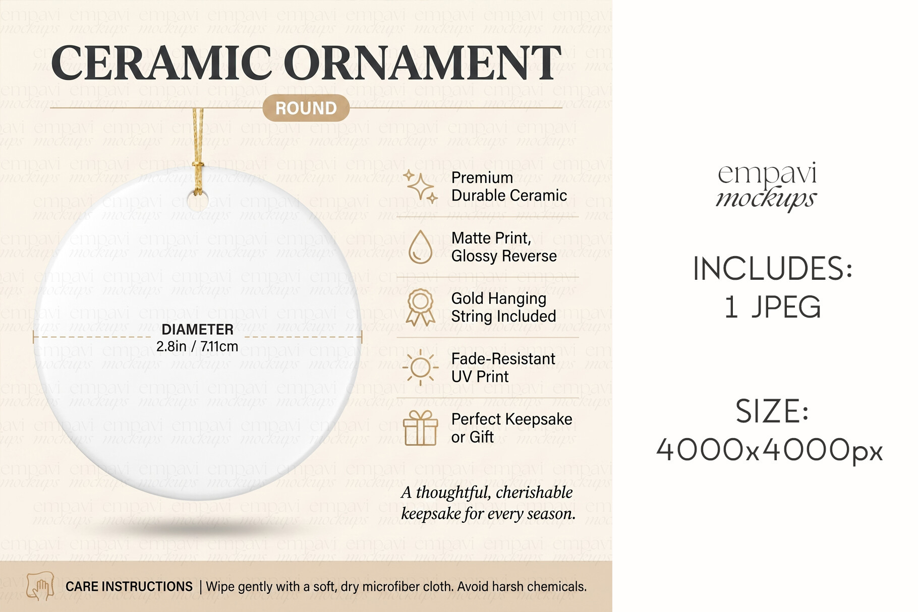 Round Ornament Size Chart
